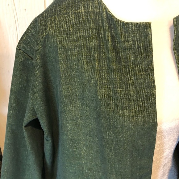 Women long sleeve green long blazer size M - Picture 4 of 7